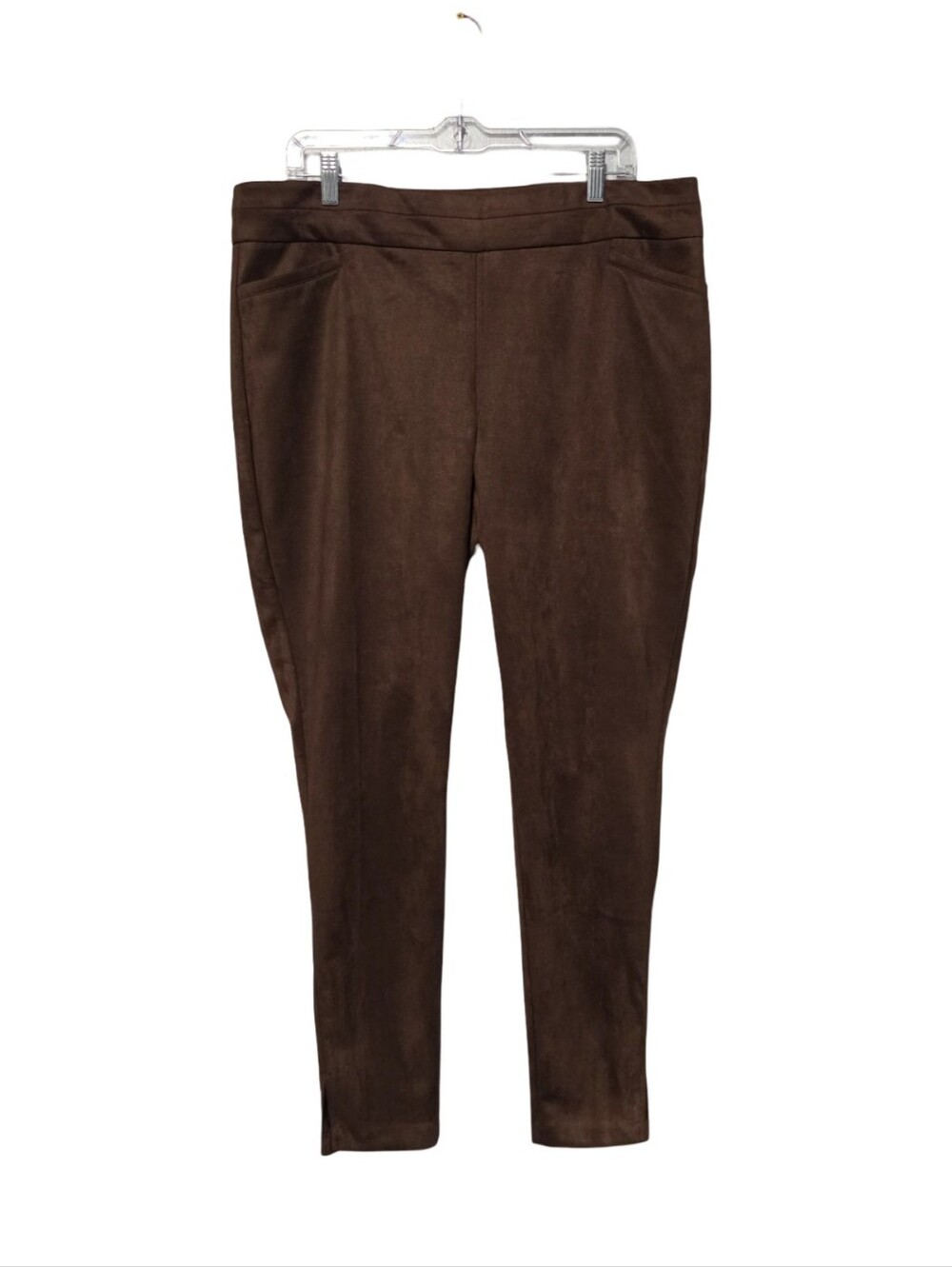 ZAC & RACHEL Pants Womens Size XL Cocoa Brown Faux Suede High Rise NWT Autumn - Picture 2 of 8